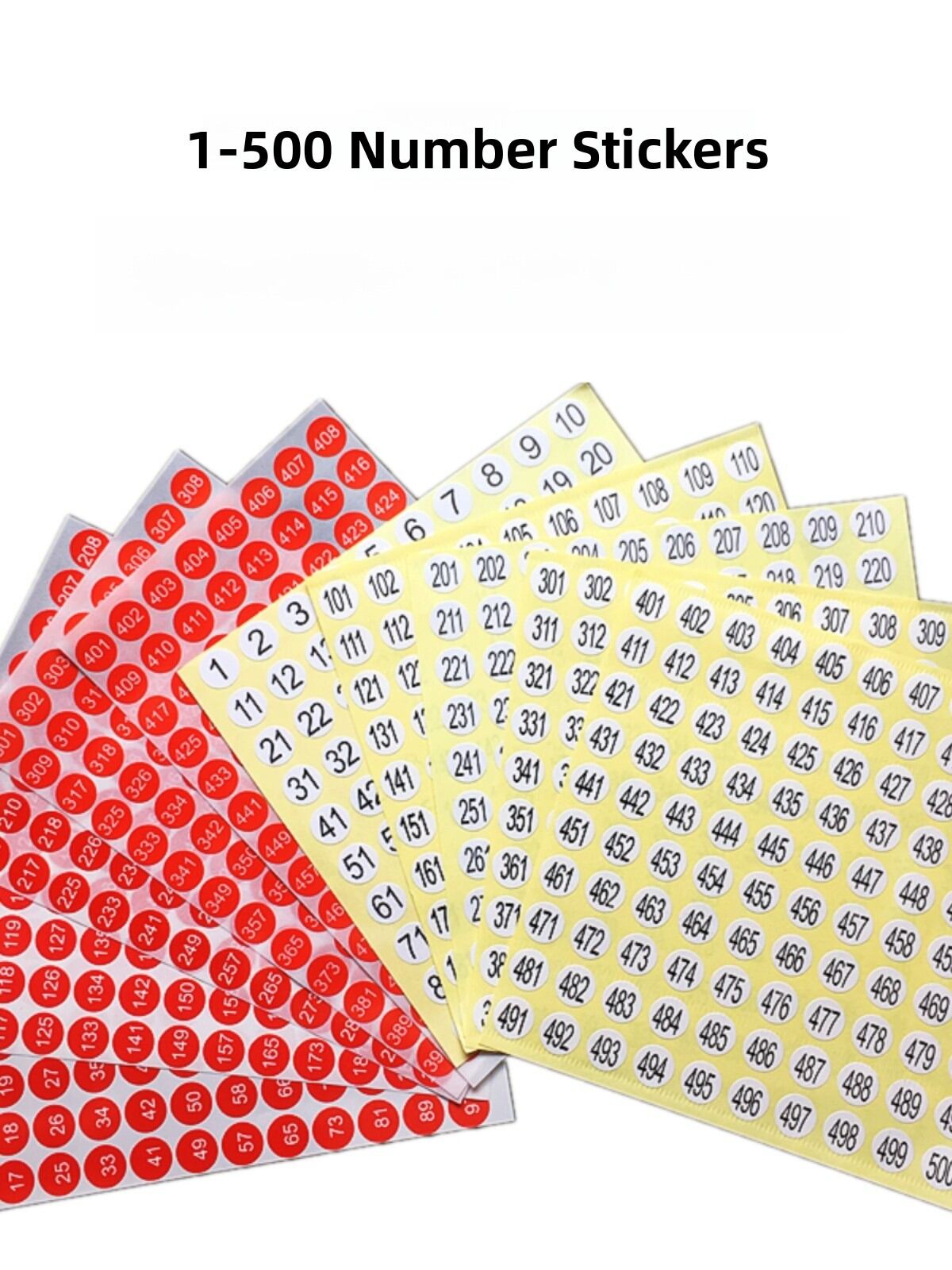 Red Sequential Number Stickers round 10mm Non-drying Labels Digital ...