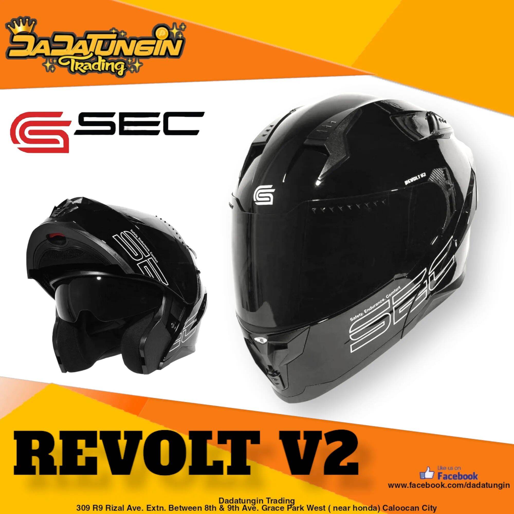 sec-revolt-v2-modular-dual-visor-helmet-w-free-extra-clear-visor-and