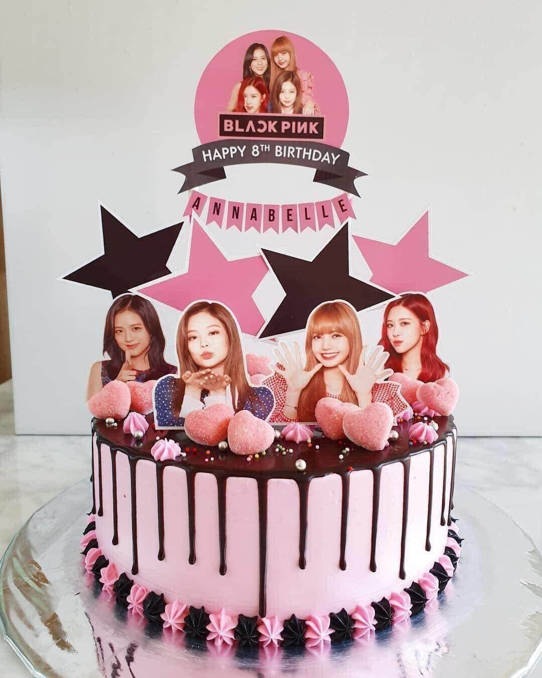 Black Pink cake design boiled icing with fondant detail | chochon cakes -  YouTube