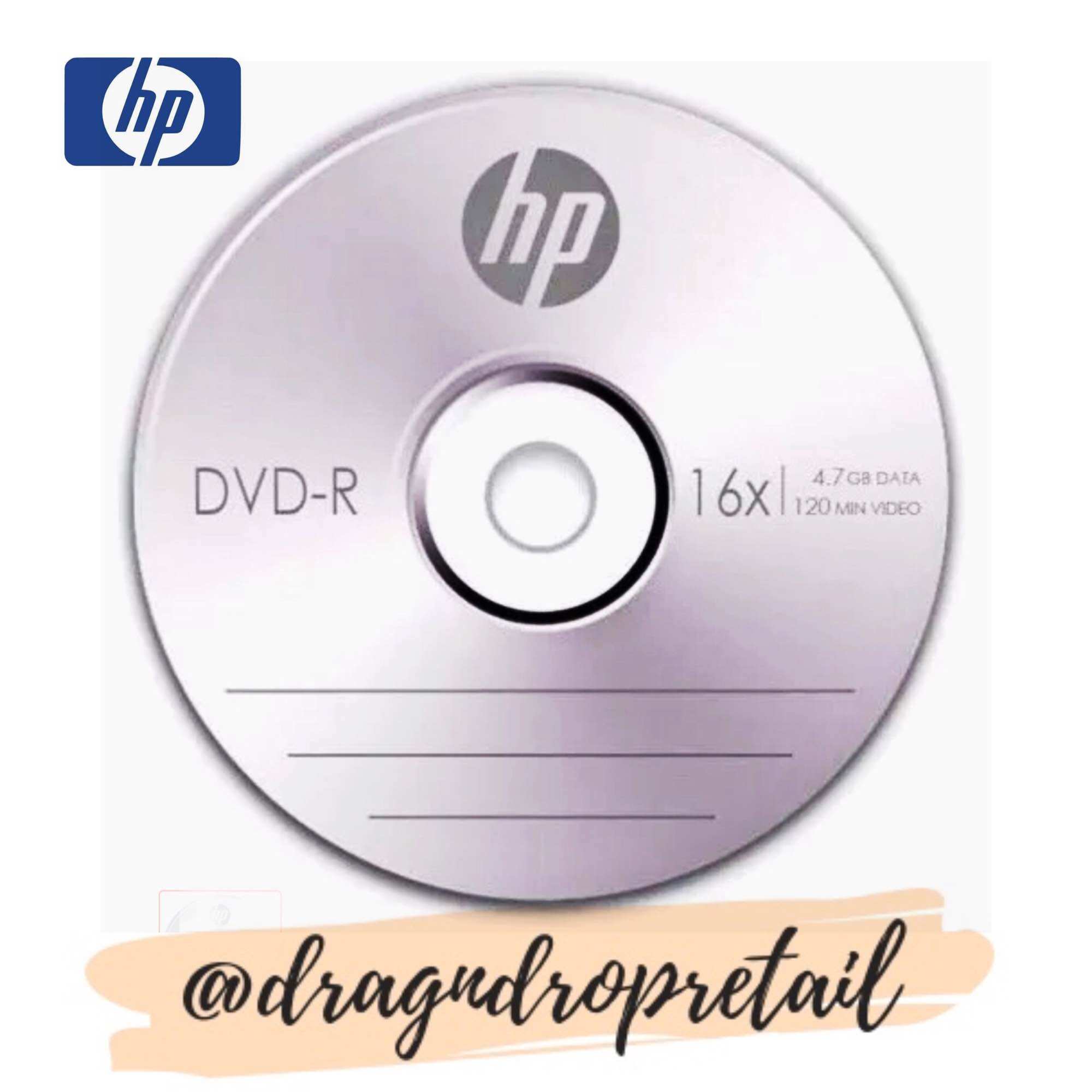 HP DVD-R DVDR DVD R 16x 4.7GB Recordable Blank Disc by 50's or 10's (50 ...