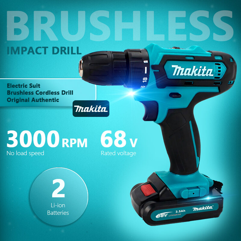 Makita 68v Cordless Impact Drill Set