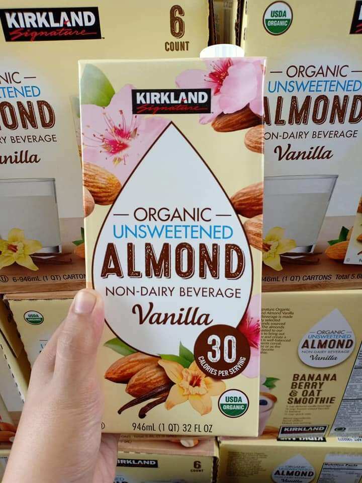 Kirkland Vanilla Unsweetened Almond Milk 946ml Keto/Lowcarb Milk Non