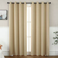 MILVIDAS 1PC Blackout Curtain for Window Bedroom and Living Room with 8 Grommets Plain Color 140cmx160cm 140cmx220cm 140cmx255cm Thermal Insulated Room Darkness(HC0010-A)