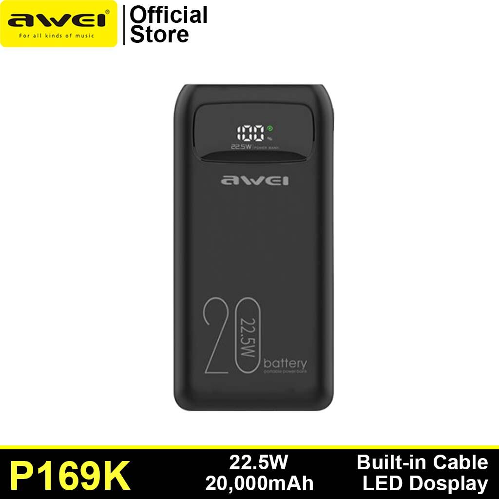 Awei P169K 20,000mAh Fast Charge Powerbank with LED Display