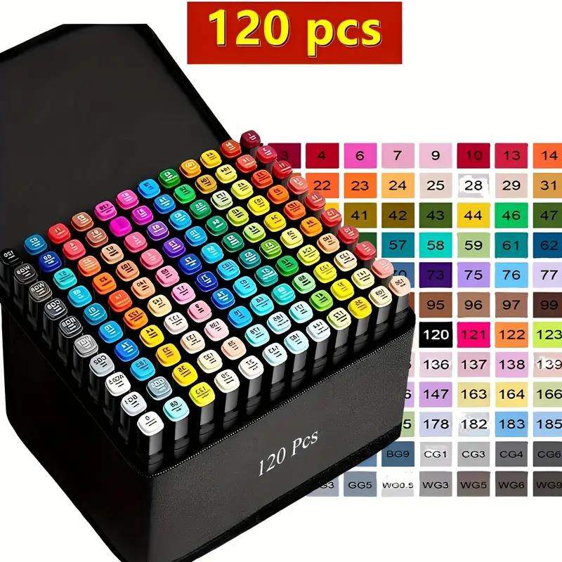 24/36/48/60/80/120 Colors Double Tip Permanent Art Marker pens for Drawing Painting Sketching Comics Design School Supplies