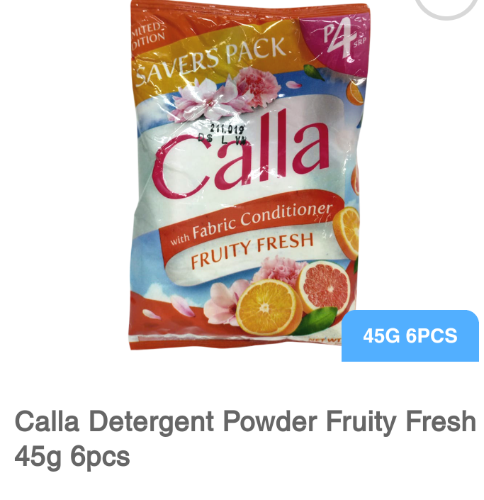 Calla Detergent Powder Fruity Fresh 45g 6pcs Lazada PH