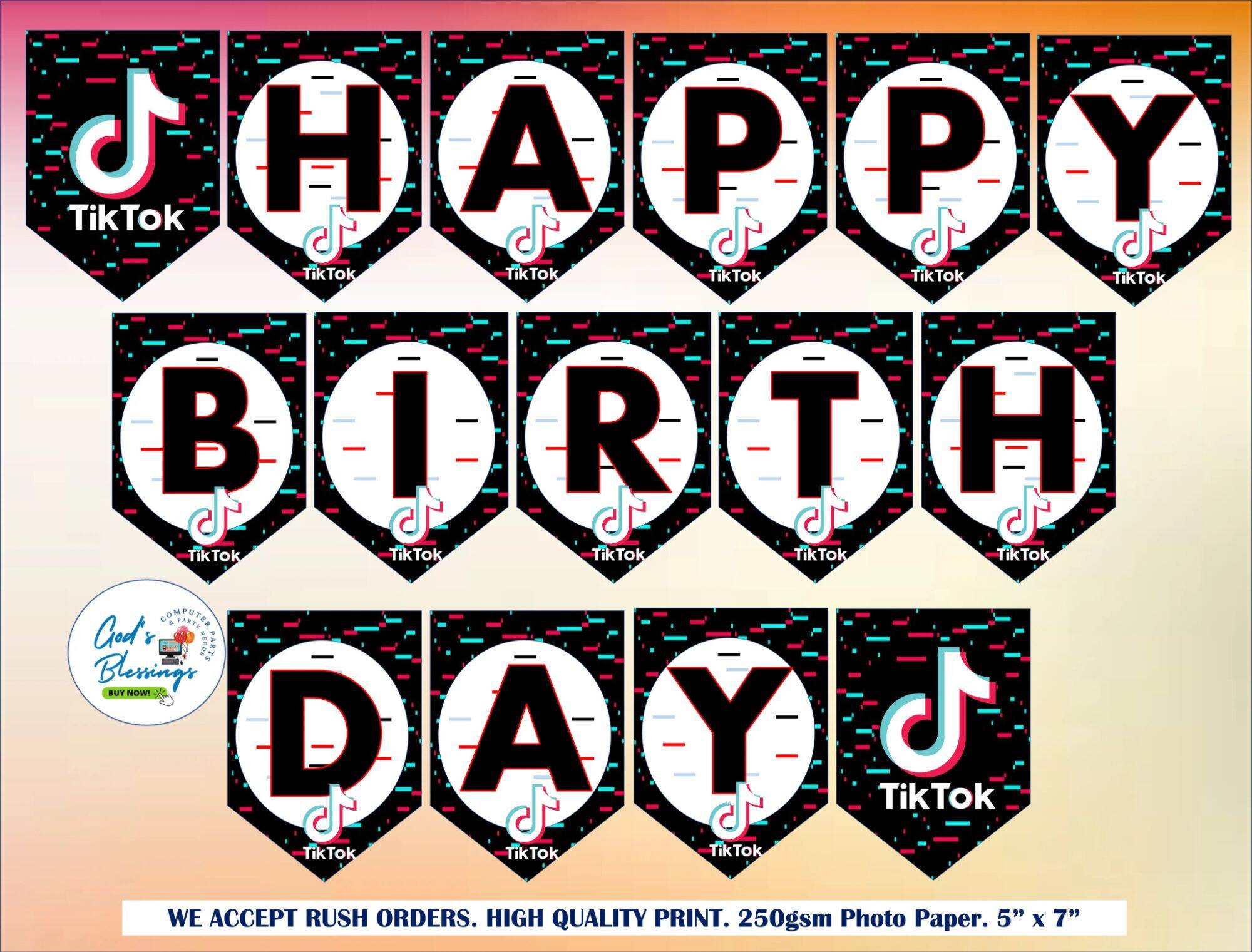 TIKTOK BIRTHDAY BANNER 1Set R060 Lazada PH