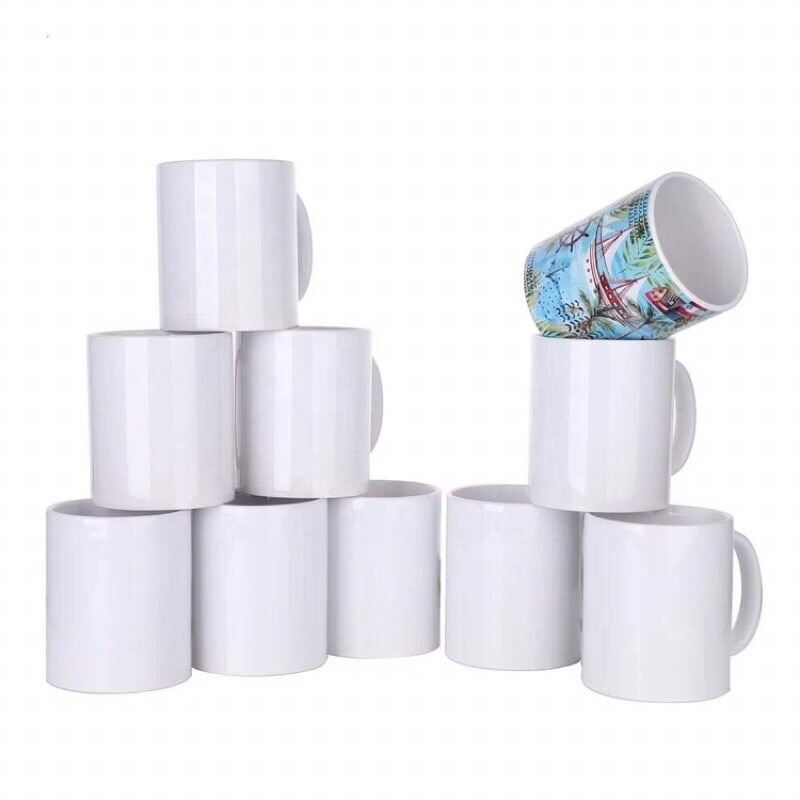 Stackable Ceramic Mug Blank, White - 10 oz/300 ml (4 ct)