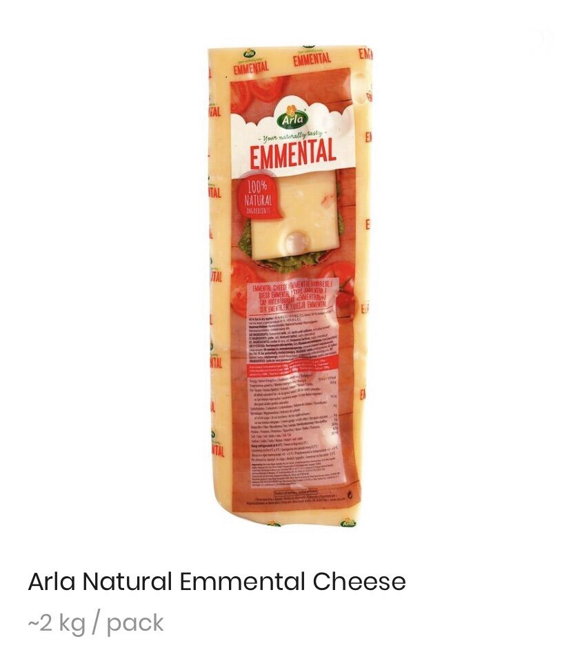 Arla natural emmental cheese 2.5kgs Lazada PH