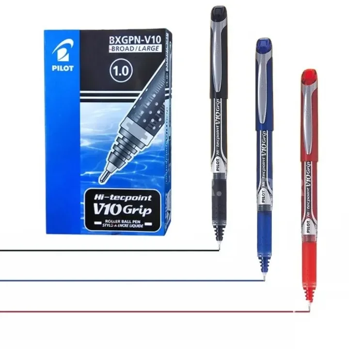 Pilot V10 Hi-tecpoint Grip Sign Pen 1.0 Black Red BlueCan be sold per piece or set of 12