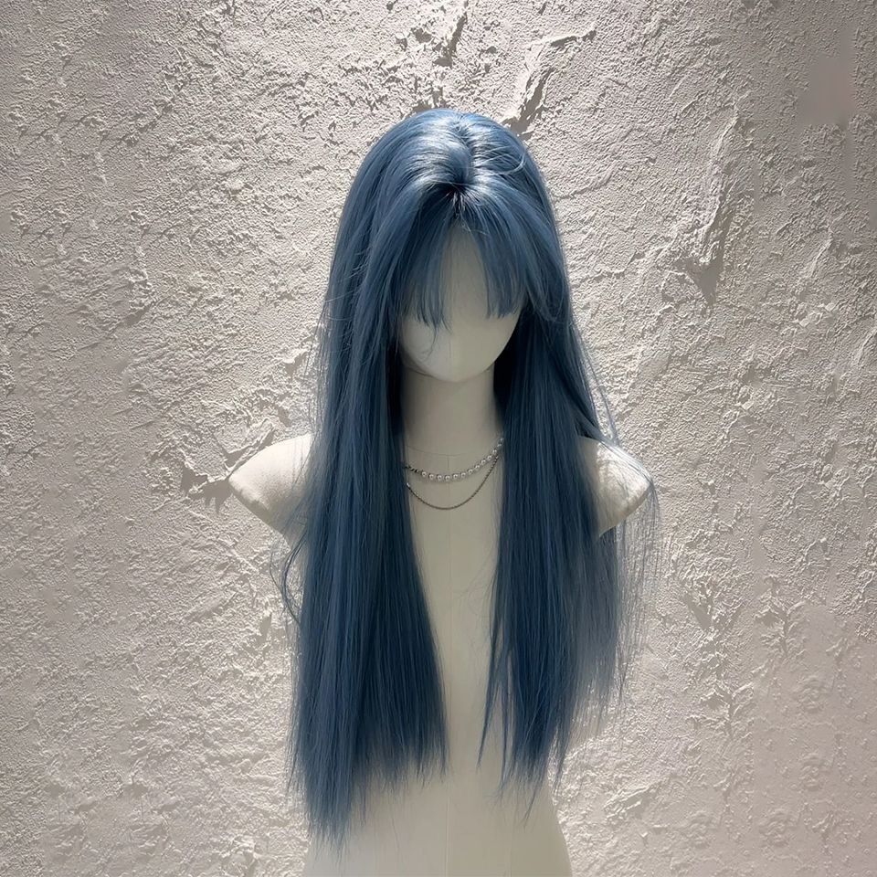 MONLEYTA | Women's Long Straight Hair Wig Thin Summer Style Airy Bangs Sweet Natural Look Full Head Lolita Round Face Popular JK Presyo 2,093 Piso*Libreng Shipping