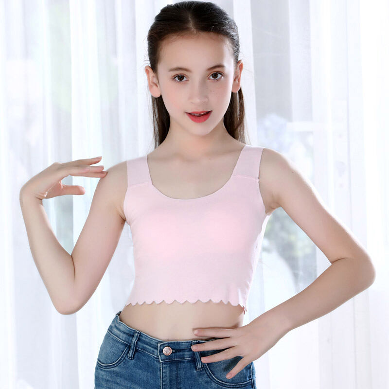 Girl's Underwear Development Period 13 Girl's Vest 9 Seamless Junior High  School Student Girl 6 Wrap-around 12 Bra 8-16 Years Old