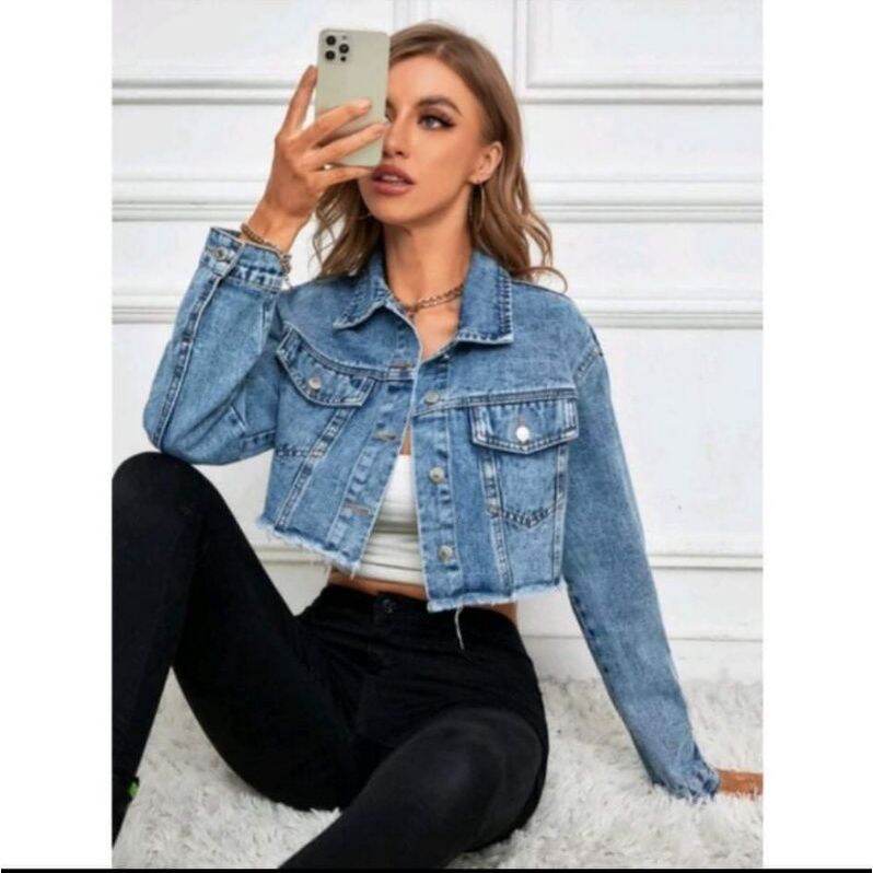 NEW DENIM JACKET CROPTOP | Lazada PH