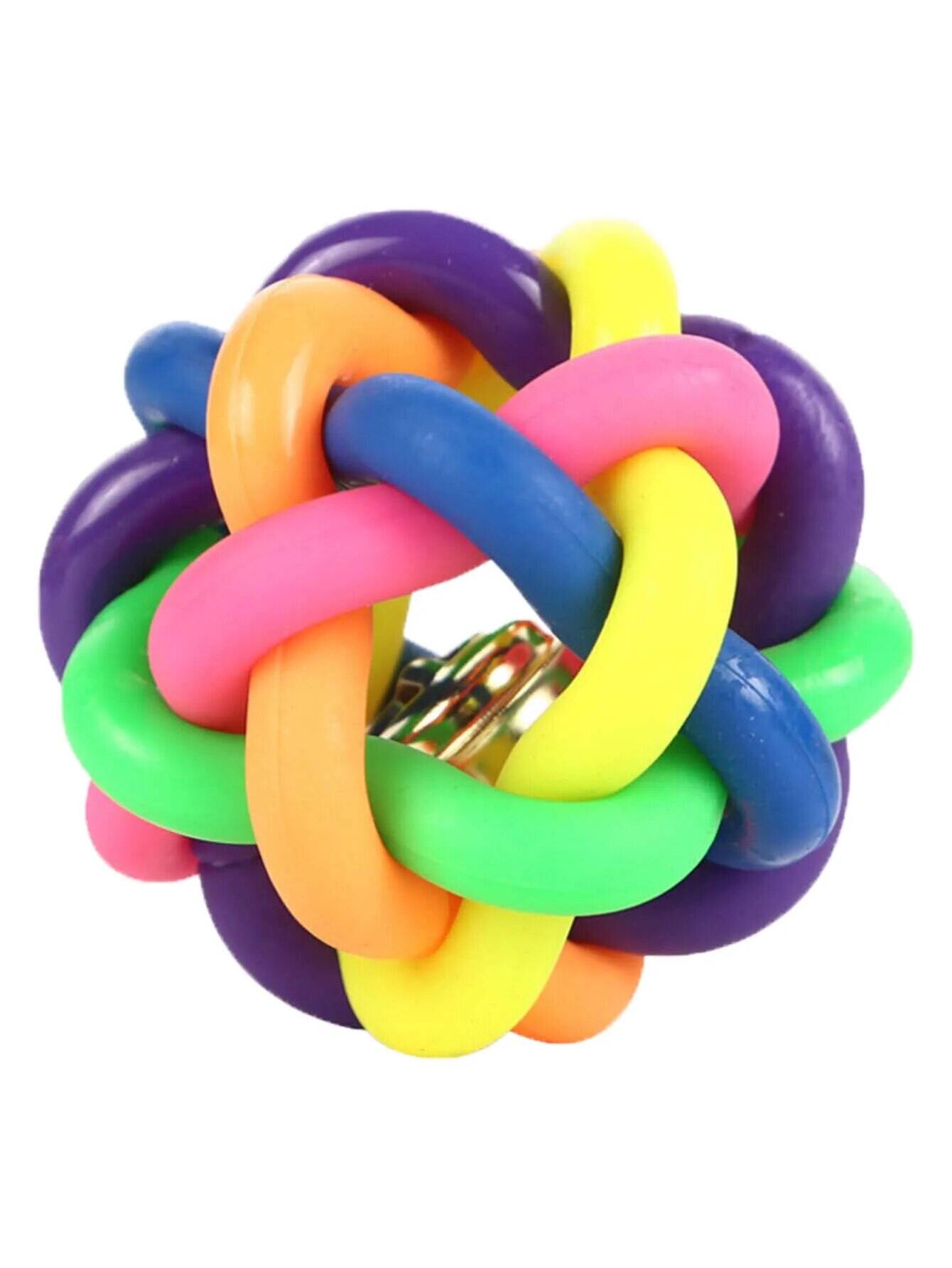 2 PCs PVC Material Colorful Bell Toy Ball Pet Cat Dog Interactive Toy. 