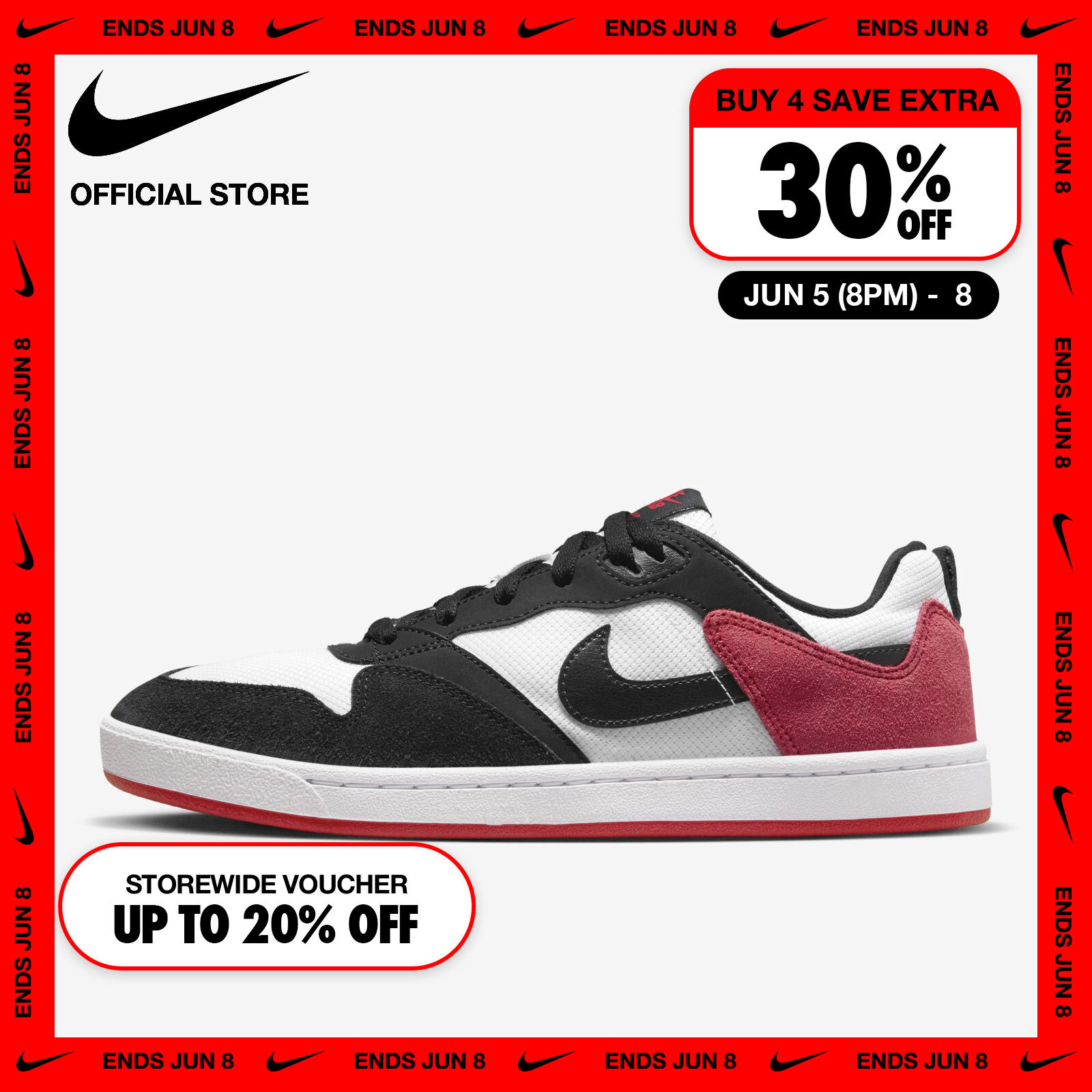 nike sb alleyoop red black white