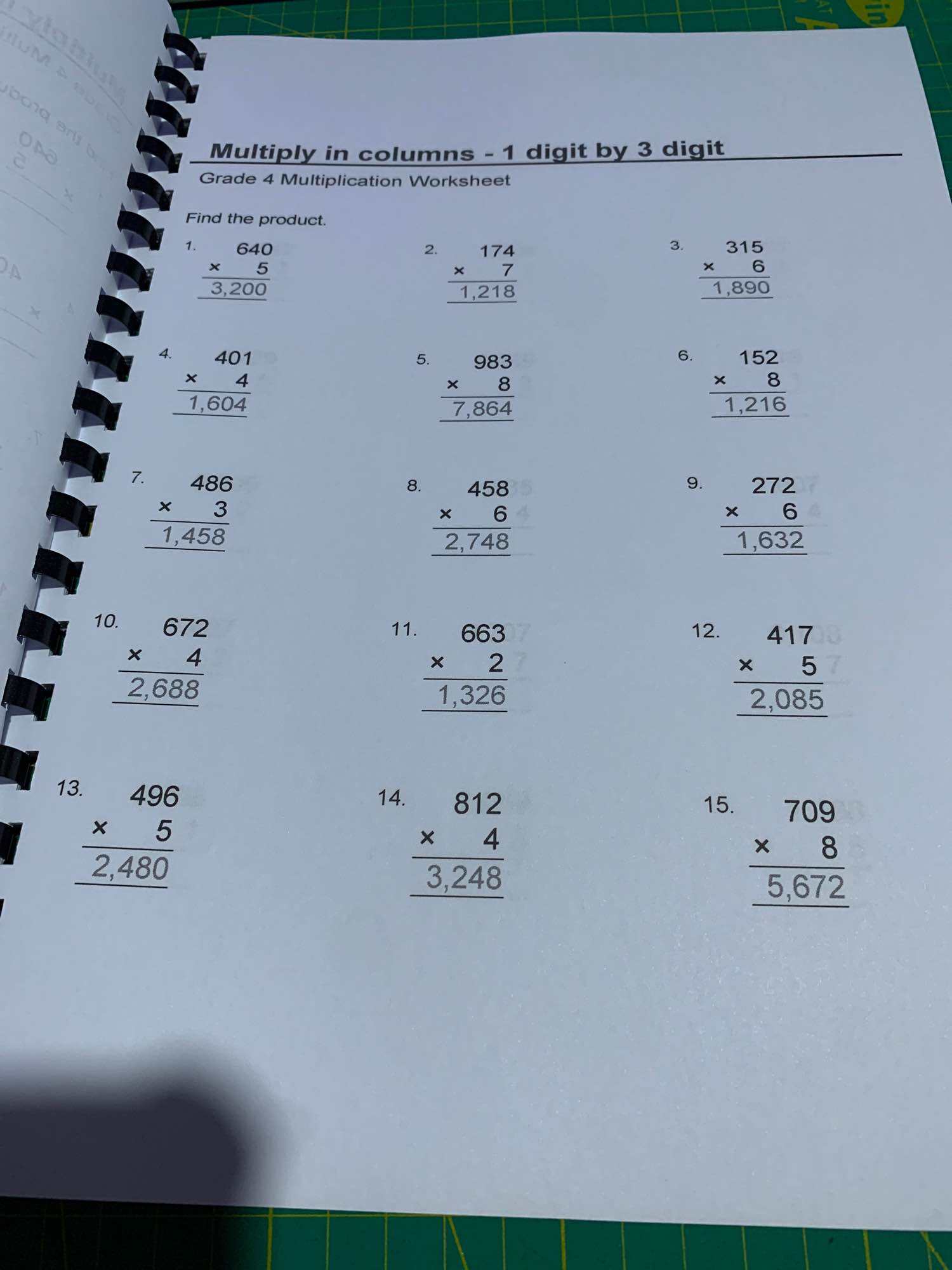 Grade 4 Math Workbook 58 PAGES. 
