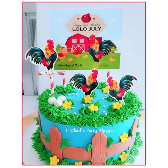 Rooster - Edible Cake Topper or Cupcake Topper | eBay