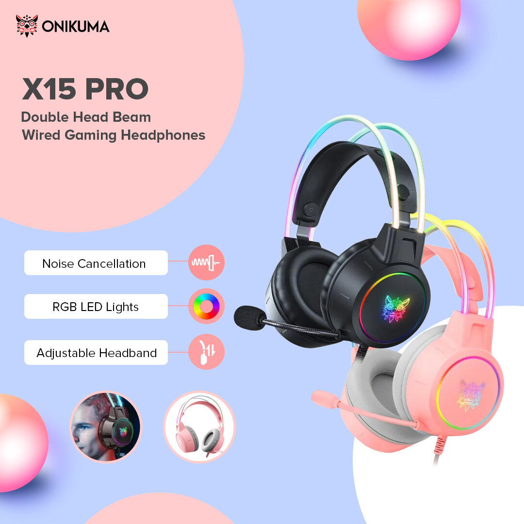 Onikuma X15 PRO RGB Gaming Headset with Mic