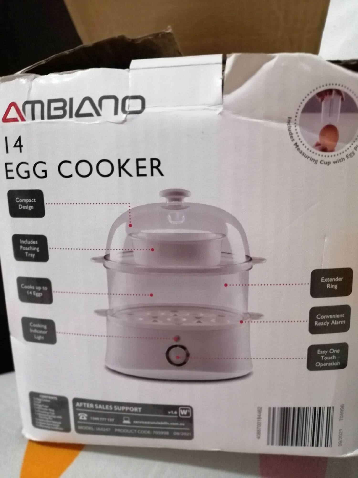 AMBIANO EGG COOKER, BOIL, POACH AND STEAM. 
