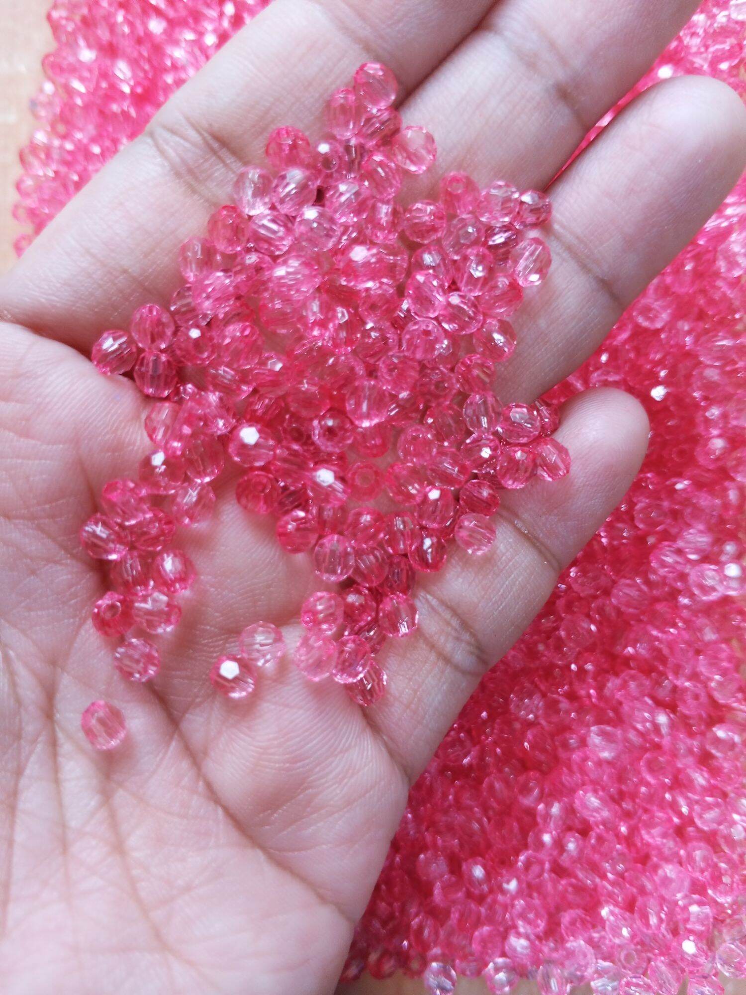 4mm Rough Carnation Pink Beads 200pcs per pack