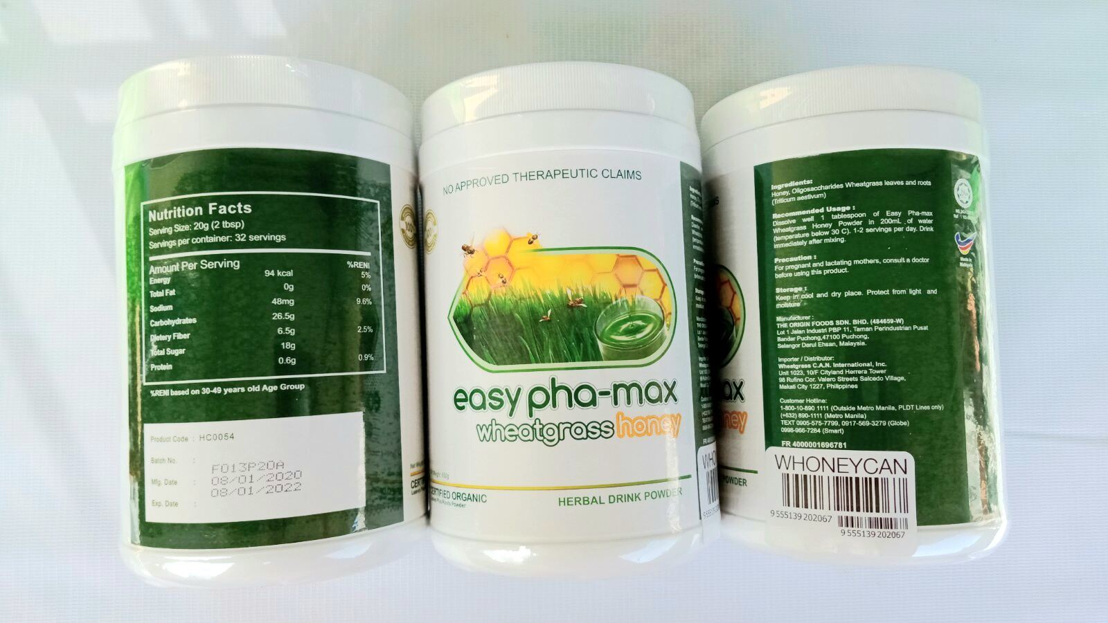Easy Phamax Wheatgrass Honey in Canister, Herbal Drink Powder, 650gms
