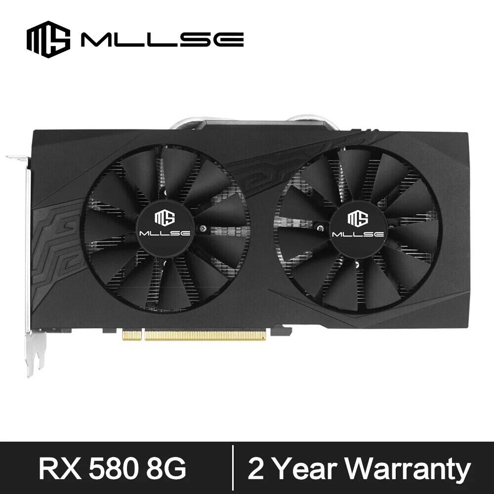 Mllse Amd RX 580 8GB 2048SP Gaming Graphics Card GDDR5 256Bit PCI-E 3.0 ×16 8Pin Radeon Gpu Rx 580 Video Card Placa De Video