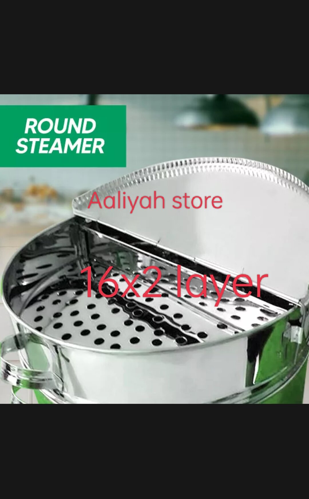 Round Steamer Stainless / Siopao Siomai 16" Inch 2 Layers Lazada PH