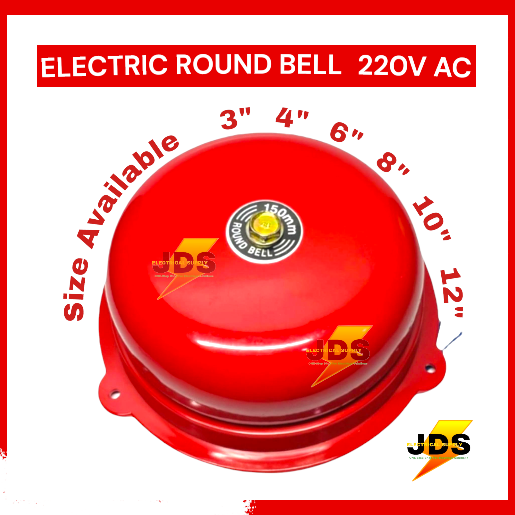 ELECTRIC FIRE ALARM BELL - ROUND BELL 220V AC