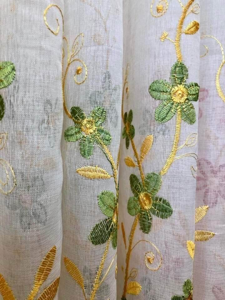 Linen Embroidered Curtains 7feet per piece Lazada PH