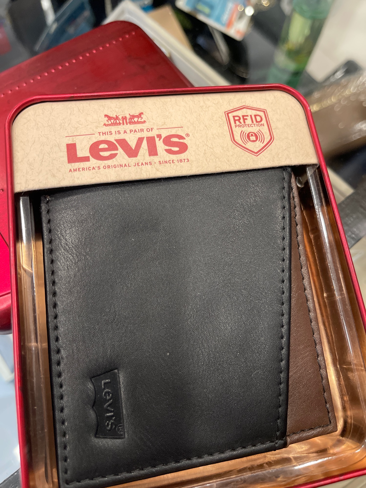 Levi's Men's Genuine Leather Wallet Multifunctional Leather Wallet Card  Holder Wallet With Coin Pocket Shopee Brasil 