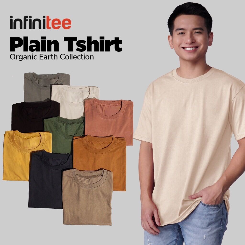 Infinitee Plain Tshirt For Men Organic Earth Color Khaki Brown Clay