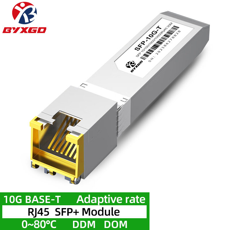 RJ45 SFP Module Adaptive rate Plug and play 10GBASE-T SFP+ For Cisco ...