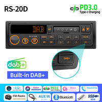 Retro MP3 Car Radio Player 1 DIN Stereo EQ FM AM RDS DAB Receiver QC3.0 Bluetooth USB AUX Input For VW Porsche Mercedes Benz BMW