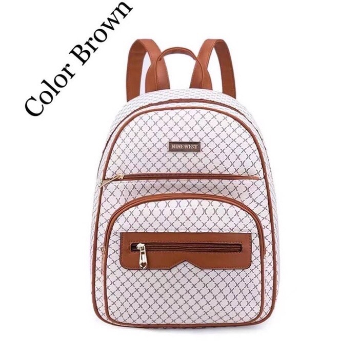 Buy Women's Nine West Dolores Printed Top Grab Handle Backpack with Side  Bottle Holder in Brown Online | Centrepoint UAE