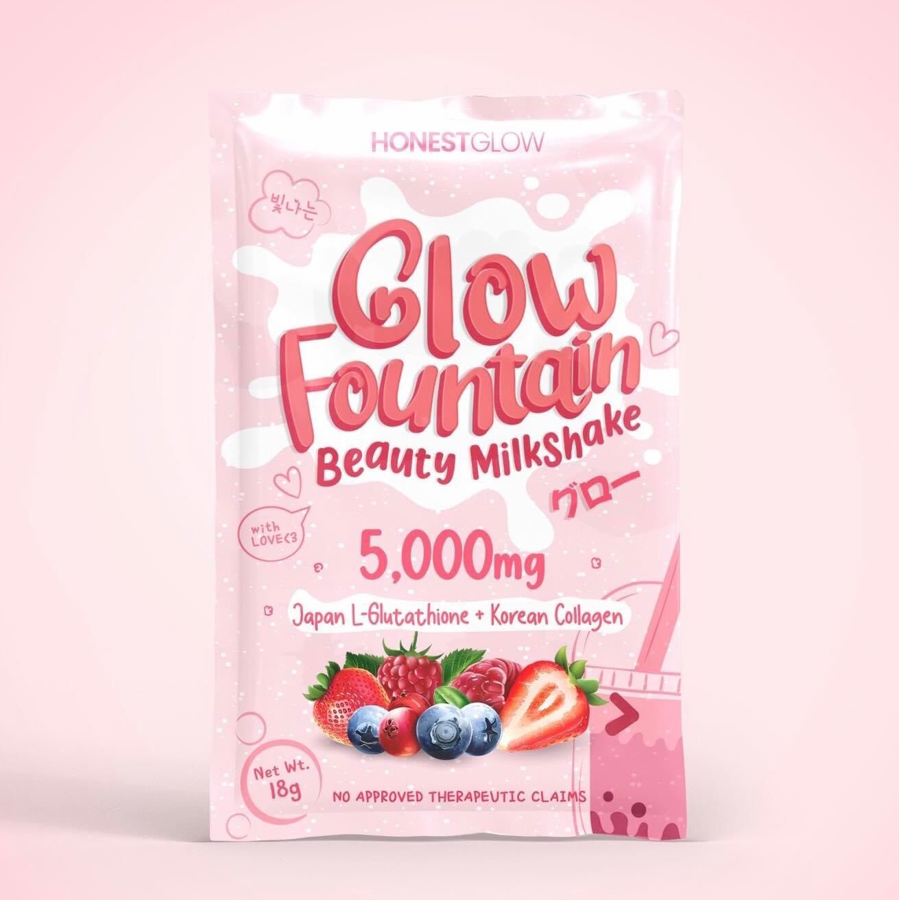 GLOW FOUNTAIN MILKSHAKE by Honestglow Dave Villanueva with Japan  LGluthathione & Collagen 10sachet x 18g | Lazada PH