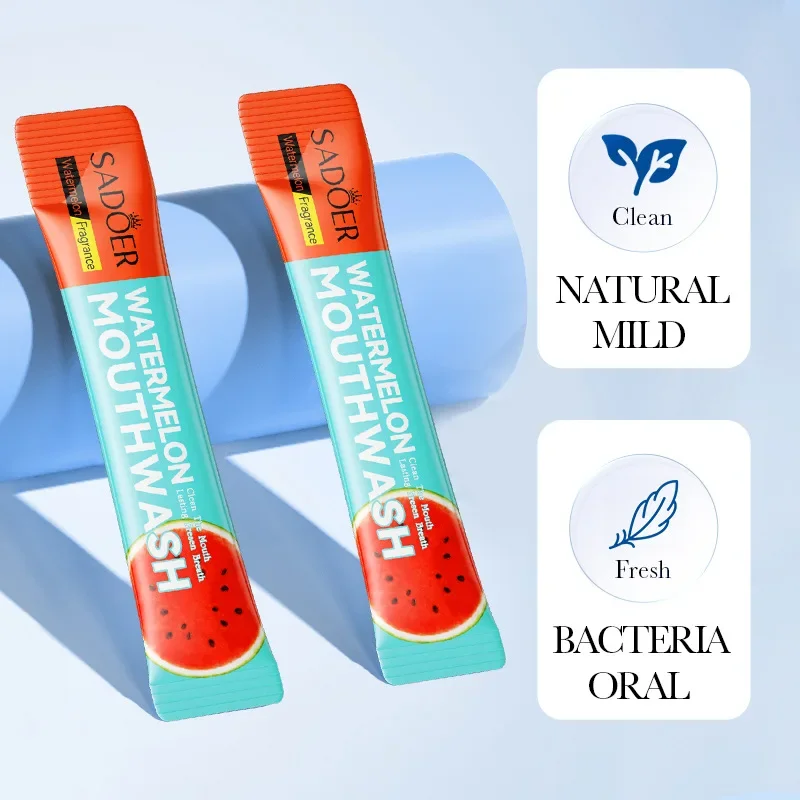 20pcs Mouthwash Teeth Whitening Guru Nanda Teeth Pulling Oil Watermelon Flavor Portable Mouth Wash Freshen Breath Clean Oral. 