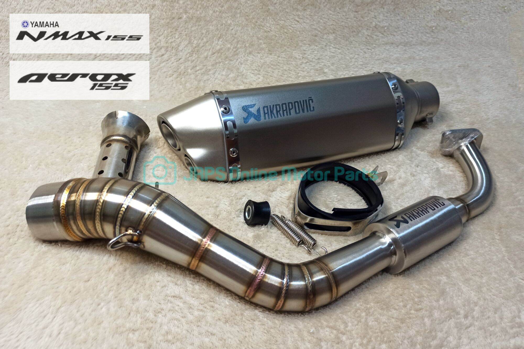 Nmax V2 V21 Aerox V1 V2 Akrapovic Full System Racing Exhaust Mufflers With Resonator Lazada Ph 4058