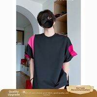 ZHUOCAN | Asymmetrical Design Color Block Loose Casual T-Shirt