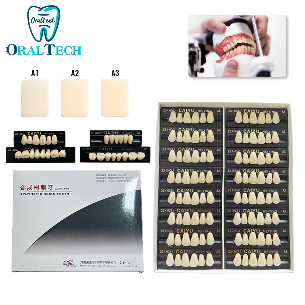 Easyinsmile 84/96Pcs Dental Resin Acrylic Teeth - DIY Full Set False Teeth Shade A1, A2, A3