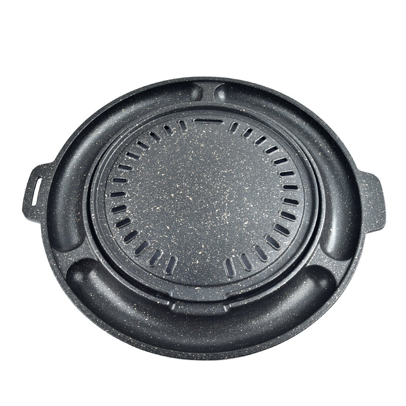 Korean Style Non-Stick Egg Cake Grill Pan Restaurant Quality BBQ Cooking Utensil Stone Charcoal Baking Dish Household Commercial Use. 