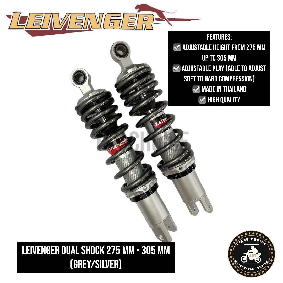 Leivenger Dual Shock 275 MM TO 305 MM FOR NOUVO/ NMAX v1 (Semi-Lowered)/NMAX v2/ Aerox v1/ Aerox v2. 
