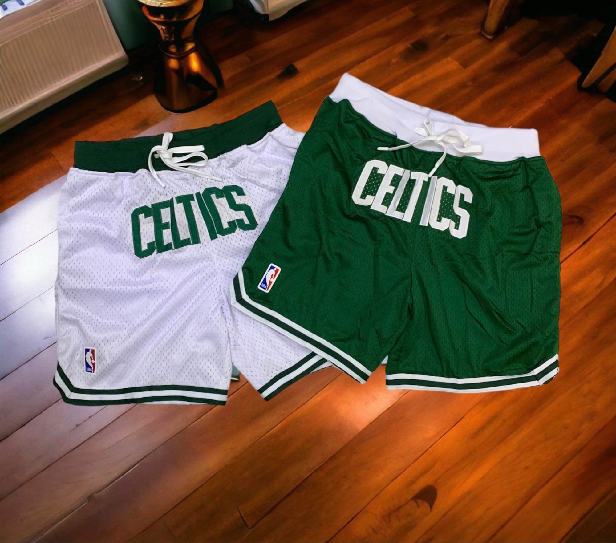 JUST DON Boston Celtics Basketball Shorts Green
