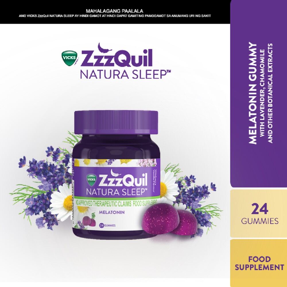 ZZZQUIL ZzzQuil Natura Sleep Melatonin 24 Gummies)