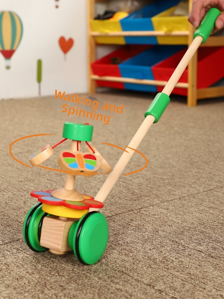 Rotatable Animal Walking Aid Push Cart Single Handle Baby Walker