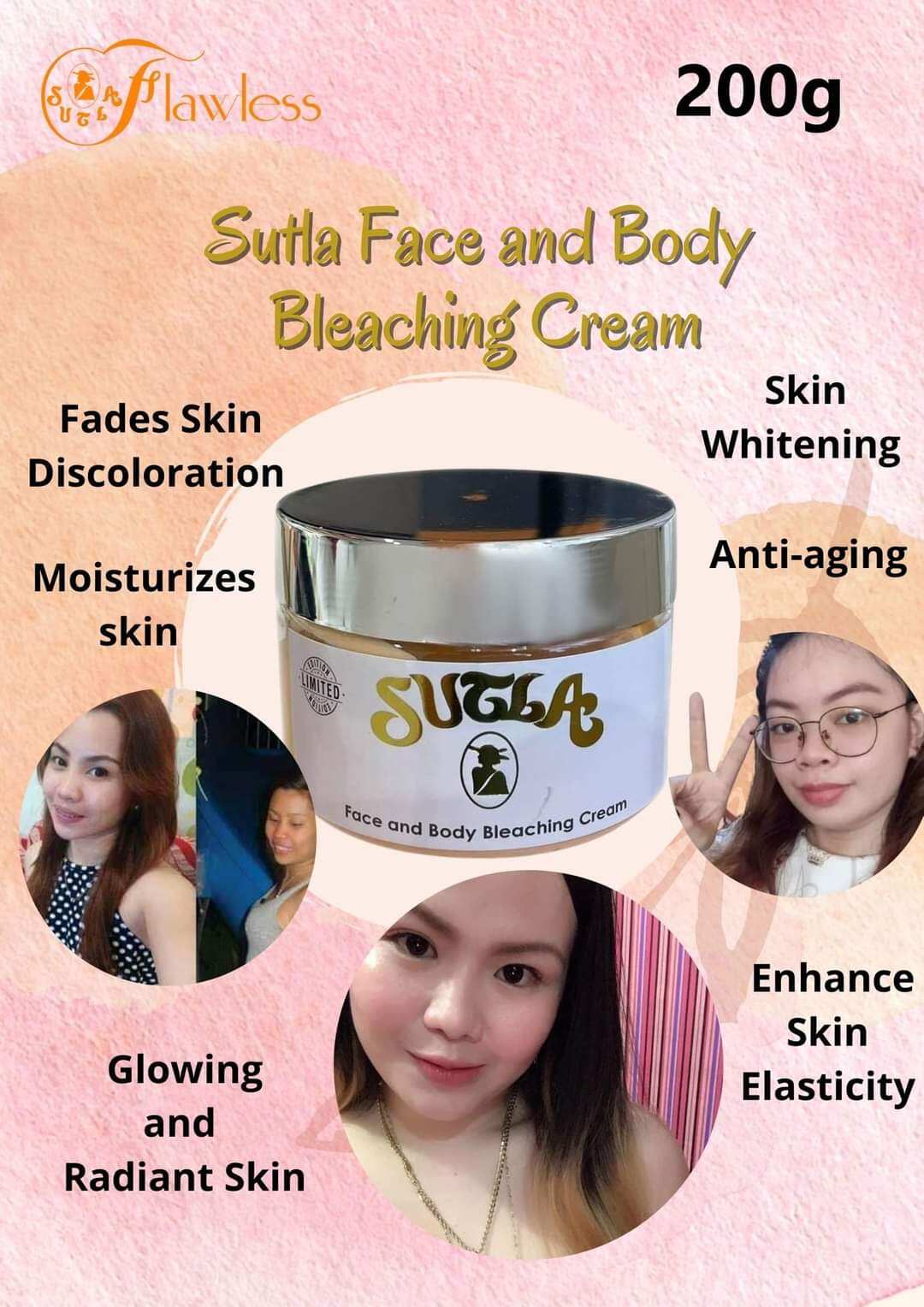 Sutla Face and body Bleachung cream 200g (new packaging) Lazada PH