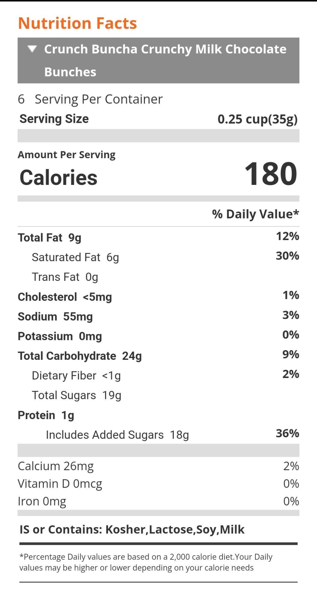 Nestle Buncha Crunch 226.7 grams. 