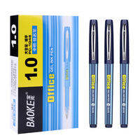 BAOKE PC1048 1.0mm Office Gel Ink Pen Black Blue Ink Color Large Capacity Metal Clip Pen For Sign Noted Writing