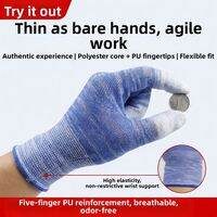 Terrain Kun | Anti-Static Durable PU Coated Nylon Gloves for Electronics Factory