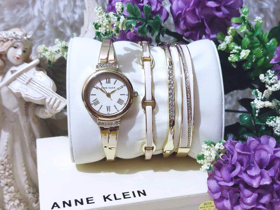 Anne Klein AK3414BHST Women's Bangle Watch and Premium Crystal