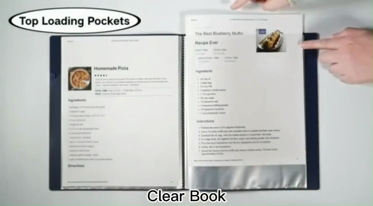 Multi-Pocket Plastic Ring Binder Folder Spiral Clear Display Books